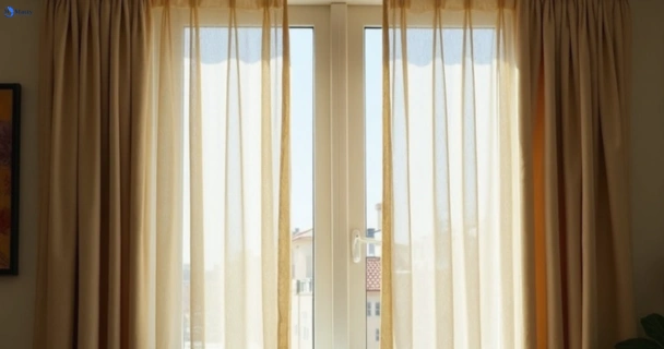 Dull dusty drapes in erskineville-nsw before professional cleaning